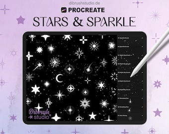 Procreate - Star and Sparkle Brushes, Moon Brushes, Galaxy Brushes, Nightsky Brushes