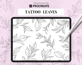 Procreate ∙Tattoo Leaf Fineline Leaves Stamps ∙ Commercial Use ∙ Procreate Brushes