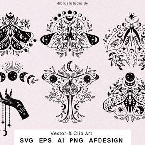 Mystical Moth svg, Magical Hand svg, Cricut