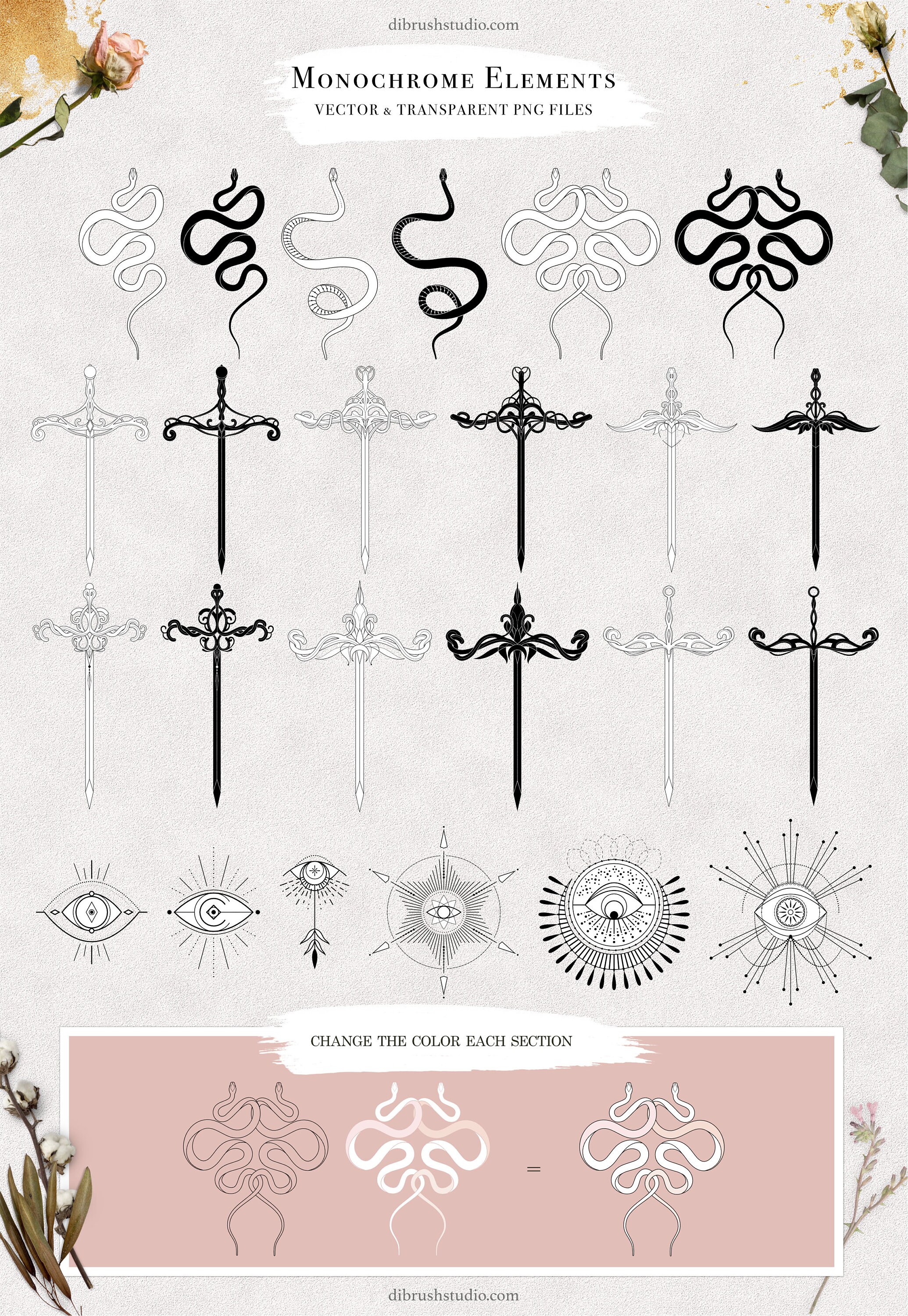 Origin Clipart & Vector Collection Tattoo Fine Line Etsy