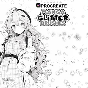 Procreate • Manga Glitter Brushes • Sparkle Halftone Comic Brushes
