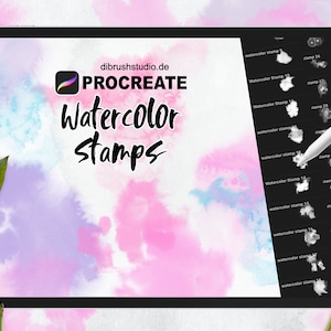 Procreate - Watercolor Stamp Brushes, Watercolor Texture, Kommerzielle Nutzung, Procreate Brushes
