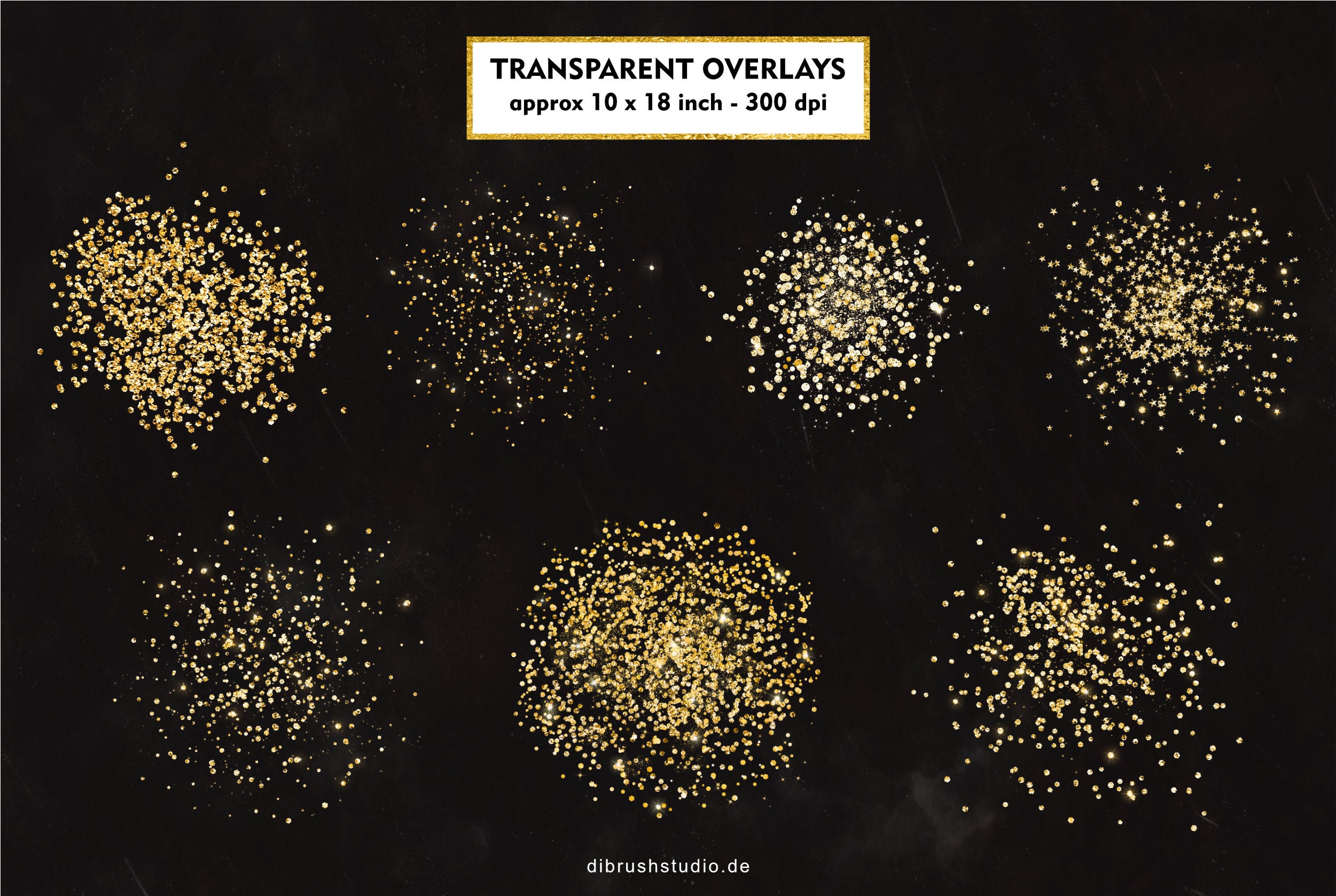 Seamless Gold Glitter Confetti Clipart Borders Clip Art - Etsy