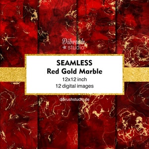 Carta digitale in marmo rosso oro con inchiostro alcolico - Texture senza cuciture, Glitter, Modelli stampabili, Album di ritagli, Lamina d'oro, Uso commerciale