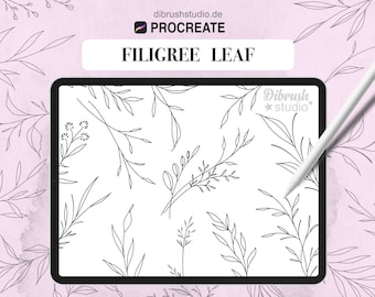 Procreate ∙ Filigree Leaf Tattoo Fineline Stamps ∙ Commercial Use ∙ Procreate Brushes