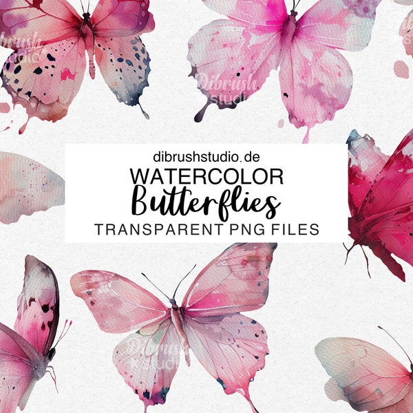 Watercolor Butterfly PNG, Clipart, Digital Scrapbook Light Pink Butterflies, COMMERCIAL USE