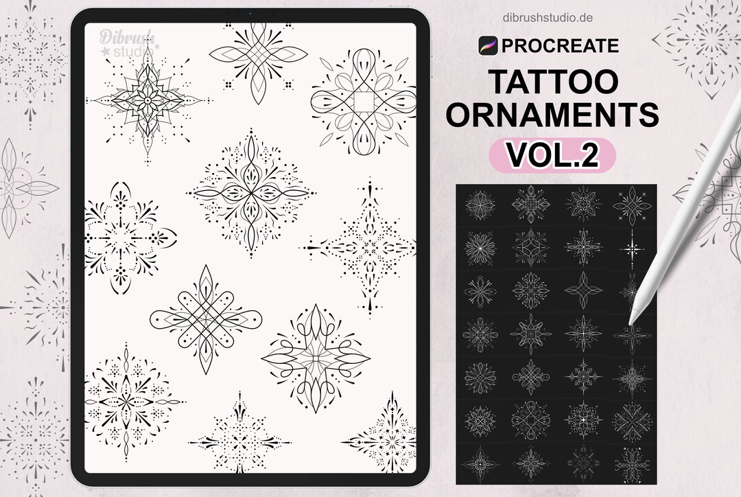 Procreate - Ornament Tattoo Stamp Brushes VOL.2 - Ornate Brushes - Etsy