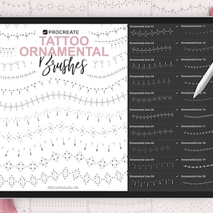 Procreate - Pennelli per tatuaggi ornamentali - 160 linee geometriche