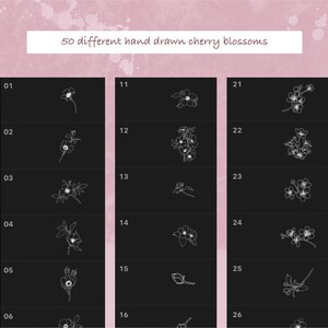 50 Procreate Brushes - Cherry Blossom Tattoo Set - Stamp Template ...