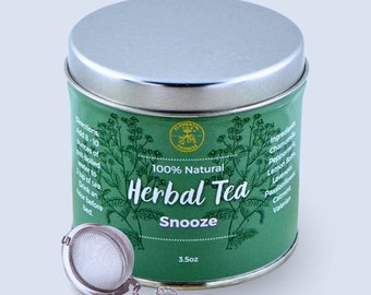 Snooze Tea (3.5 oz) - Herbal caffeine-free tea for sleep, insomnia - No added flavors or colors