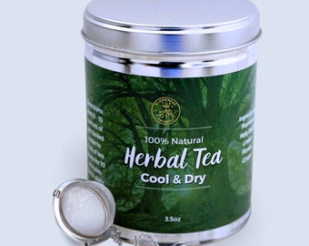 Cool & Dry Constitution Tea - Herbal tea for balancing your natural energetic constitution, caffeine-free, dye-free, flavor-free