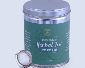 COPD Eat Herbal Tea - All-natural adaptogen tea for soothing COPD discomfort, caffeine-free, dye-free, flavor-free, supports digestion