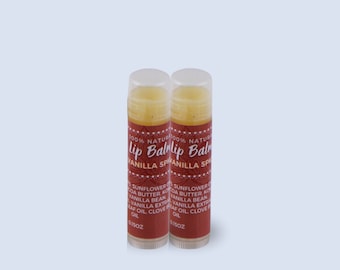 Herbal Lip Balm (2 Pack) - Vanilla Spice - All-natural, herbal lip balm with real vanilla