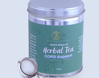 COPD Support Herbal Tea - All-natural adaptogen tea for soothing COPD discomfort, caffeine-free, dye-free, flavor-free