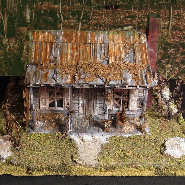 Evil Dead Cabin Model~HO 1:87 Scale Diorama~Haunted House~Ash~Halloween~D.A. Clayton~Horror~Bates Psycho House~Bates Motel