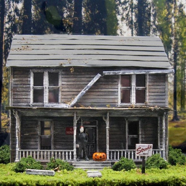 MICHAEL MYERS House Model~Diorama Halloween Movie House~1:87 HO Scale~Strode Realty~Miniatures~Haunted House~Horror~Model Trains~D A Clayton