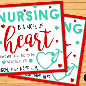 Nurse Thank You Gift Tag, Thank You Frontline Workers, Nurse Appreciation Week