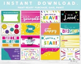 Lunchbox-notities voor kinderen, afdrukbare lunchbox-notities, inspirerende notities voor kinderen, afdrukbare lunchnotities, motiverende kaarten voor kinderen