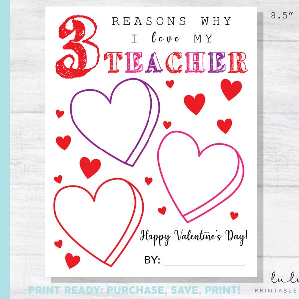love letter paper design pdf Teacher Appreciation Letter, Teacher Valentine Card, I love my teacher printable, Fill In The Blank Valentine Card for Teacher