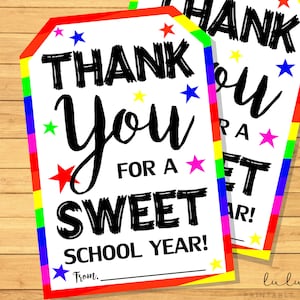 End of the Year Teacher Gift Tag Printable, Thank You Gift for Teacher, Teacher Appreciation