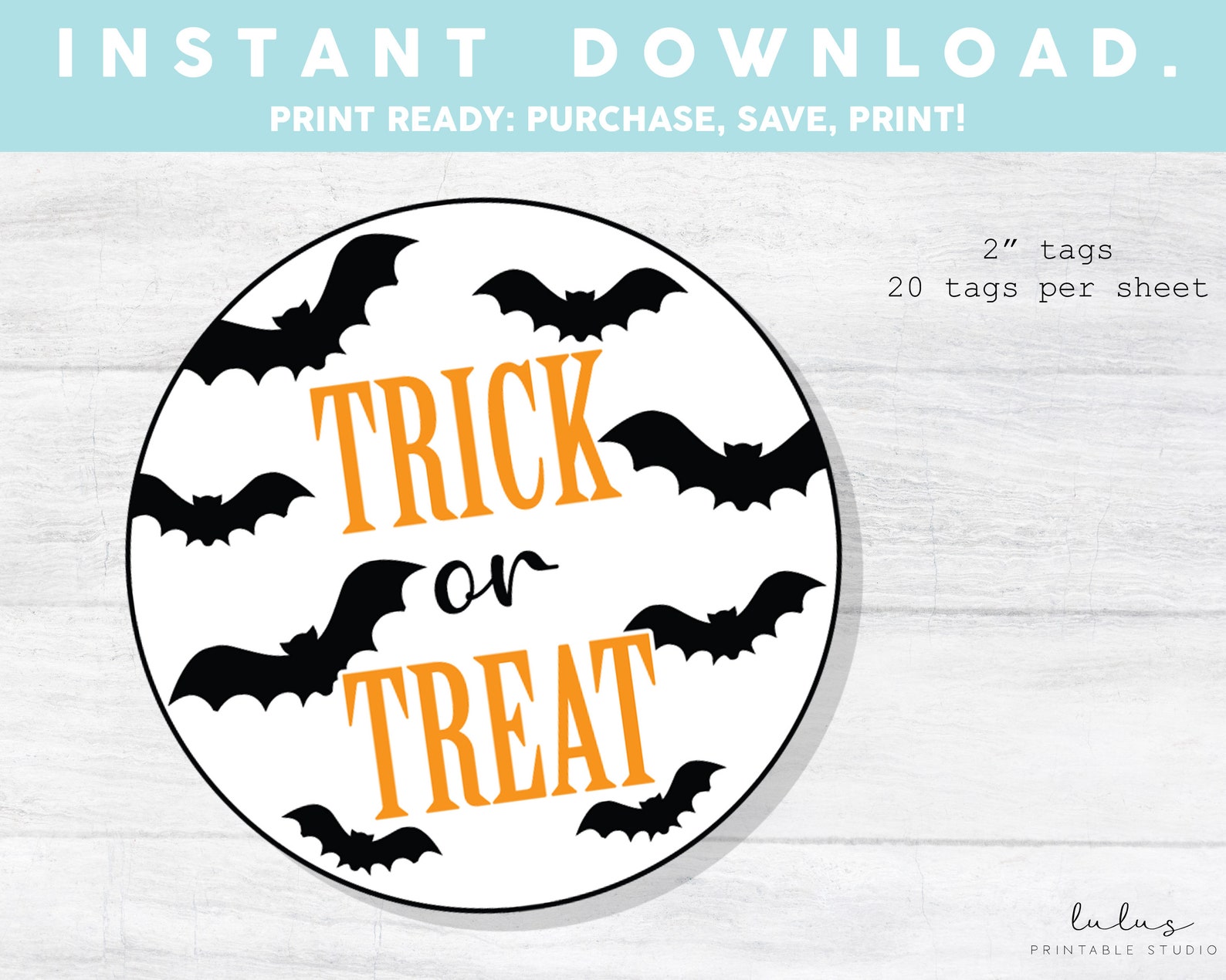 Trick or Treat Printable Tags Printable Gift Tags Halloween - Etsy