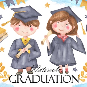 Imágenes Prediseñadas de graduación de acuarela, imágenes prediseñadas de graduados, escuela, Universidad, graduación universitaria, ilustración de Diploma, decoraciones de fiesta, PNG 286