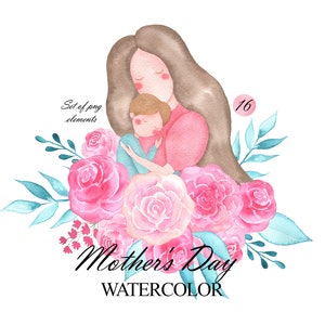 Muttertag Aquarell Clip Art, Mutter und Sohn Illustration, Mutter und Kind, Muttertagskarte machen, PNG 348