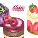 Watercolor Cake Clipart, Sweet Dessert Clip Art, Baking, Pastry, Bakery ...