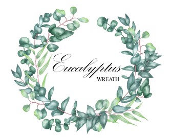 Eucalyptus wreath, eucalyptus clipart, eucalyptus painting, eucalyptus wedding, watercolour clipart, eucalyptus bouquet