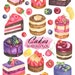 Watercolor Cake Clipart, Sweet Dessert Clip Art, Baking, Pastry, Bakery ...