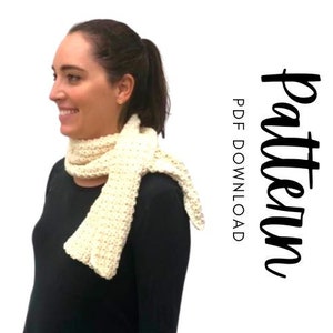 Keyhole Scarf Pattern, Crochet Keyhole Scarf Pattern, Keyhole Scarf Pattern Crochet, Pull Through Scarf, Slip Through Scarf Pattern image 1