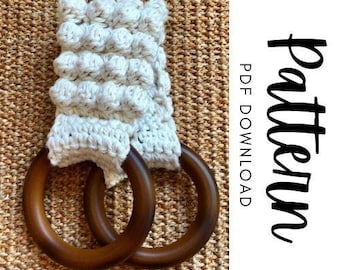 Towel Ring Crochet Pattern, Crochet Towel Ring Pattern, Crochet Towel Hanger, Crochet Towel Topper Pattern,Bobble Stitch Towel Hanger