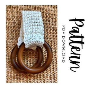 Crochet Towel Hanger, Crochet Towel Ring Pattern, Towel Hanger Pattern, Towel Topper Pattern, Boho Towel Hanger, Bobble Stitch Towel Hanger