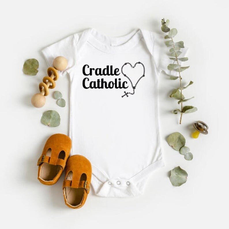 Cradle Catholic BodySuit Cradle Catholic One Baptism Gift Etsy