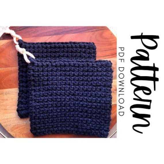 Double Thick Potholder Crochet Pattern (Knit-Look Hot Pad) 