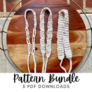 Crochet Headband Pattern, Festival Headband Pattern, Summer Headband Pattern, Crochet Hairband, Crochet Tie Headband, Headband Pattern Bundl