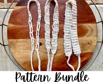 Crochet Headband Pattern, Festival Headband Pattern, Summer Headband Pattern, Crochet Hairband, Crochet Tie Headband, Headband Pattern Bundl