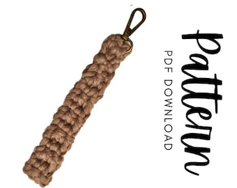 Crochet Wristlet Keychain, Crochet Keychain Pattern, Chunky Crochet Wristlet, Crochet Keychain, Keychain Crochet Pattern, Macrame Crochet