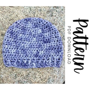 Crochet Beanie Pattern, Beanie Pattern Multiple Sizes, Men&#39;s Beanie Pattern, Crochet Mens Hat Pattern, Crochet Bulky Weight Yarn Pattern