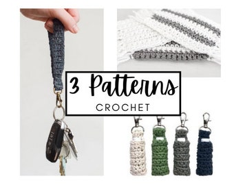 Crochet Keychains, Crochet Wristlet Keychain, Crochet Pattern Bundle, Crochet Keychain Pattern, Beginner Crochet Patterns, Crochet Mug Rug