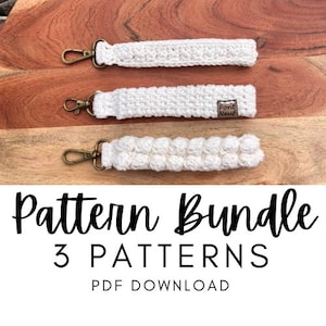 Crochet Wristlet Keychain, Crochet Keychain Pattern, Crochet Wristlet, Crochet Keychain, Keychain Crochet Pattern, Crochet Pattern Bundle