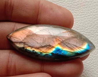 Natural Multi Purple Labradorite Cabochon Gemstone Purple Flashy Labradorite Semiprecious Stone Marquise Shape 47x16x5 mm 35 Crt