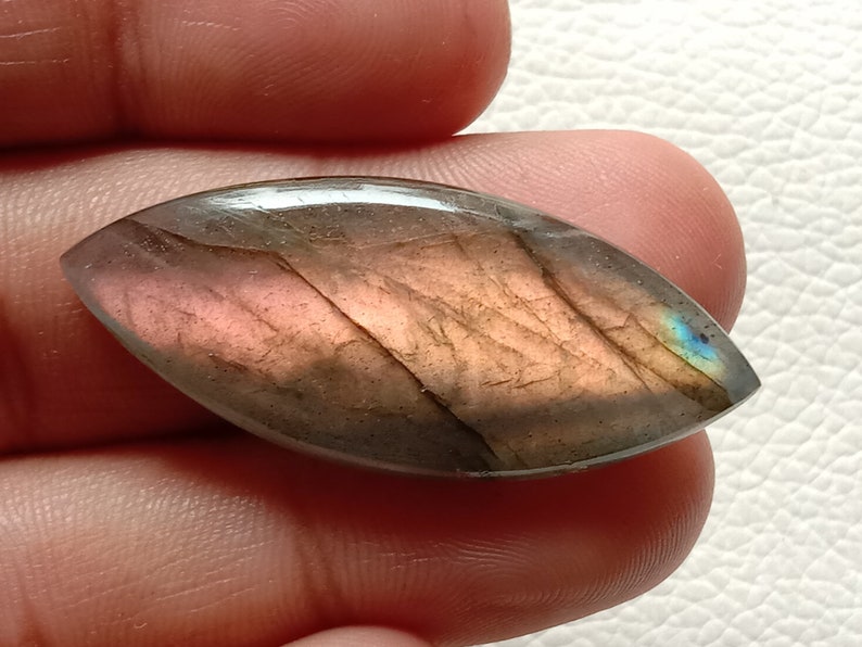 Natural Multi Purple Labradorite Cabochon Gemstone Purple Flashy Labradorite Semiprecious Stone Marquise Shape 47x16x5 mm 35 Crt