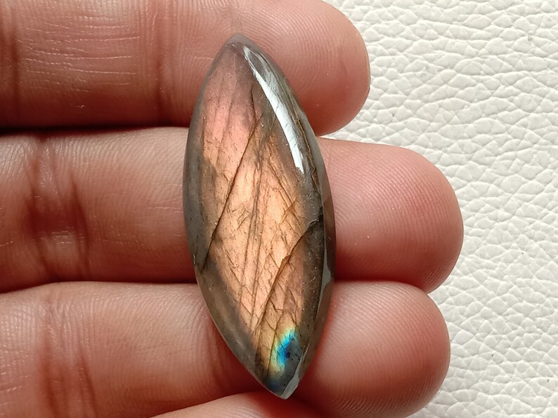 Natural Multi Purple Labradorite Cabochon Gemstone Purple Flashy Labradorite Semiprecious Stone Marquise Shape 47x16x5 mm 35 Crt