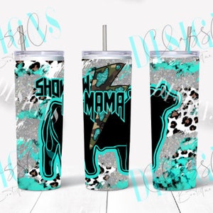Montrer Mama Leopard et Glitter Effect Steer Tumbler