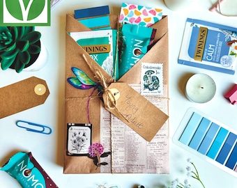 Vegan Blind Date With A Book | Mystery BookTok Surprise Book | Bookish Gifts Tea Vegan Chocolate Gift | Romance, Thriller, Fantasy, YA