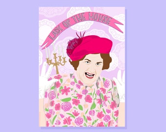 Mrs Bucket Funny birthday card. Lady of the house, greetings card inspired by British tv