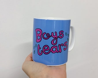 boy tears mug