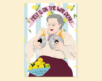 Mrs Doubt fire funny birthday Card. Film and movie lovers will love our Robin Williams fun greeting or get well cards