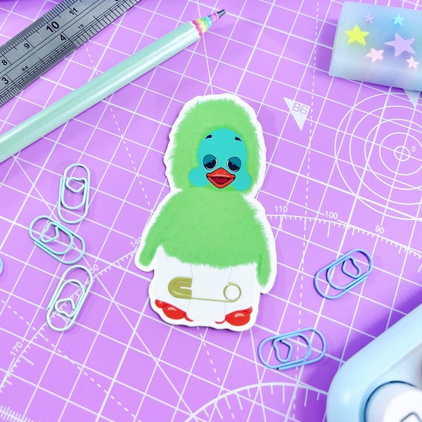 Orville the Duck Cute Sticker, Matte 80s and 90s aesthetic Childhood nostalgia Vinyl Sticker